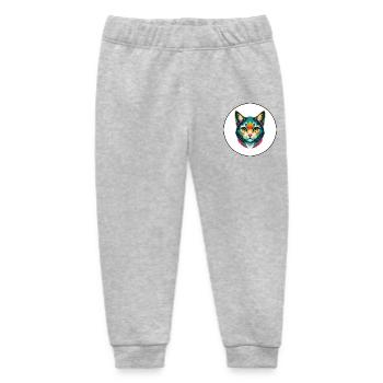 Australian Mist Cat Breed Cartoon Kawaii Animal - Baby Organic Sweatpants by Stanley/Stella - heather grey - Front
