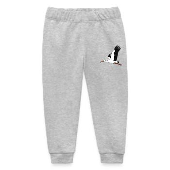 flying stork - Baby Organic Sweatpants by Stanley/Stella - heather grey - Front