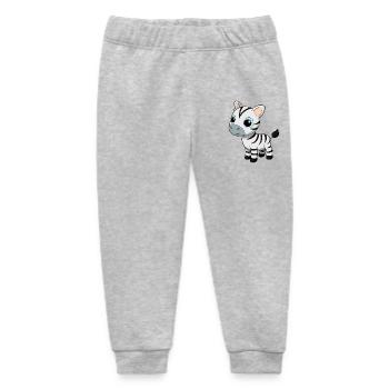 Baby Zebra with Big Blue Eyes - Baby Organic Sweatpants by Stanley/Stella - heather grey - Front