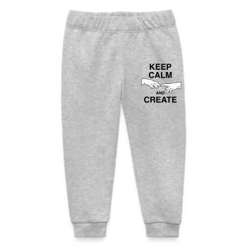 Keep calm and create - Baby Organic Jogginghose Baby Tumbler von Stanley/Stella - Grau meliert - Vorne