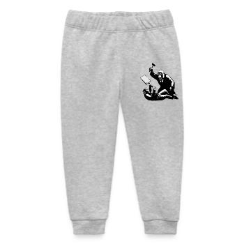 Monkey judge hits protesters - Baby Organic Sweatpants by Stanley/Stella - heather grey - Front