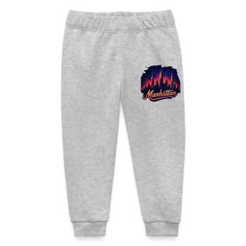 Manhattan City New York Silhouette Gift - Baby Organic Sweatpants by Stanley/Stella - heather grey - Front