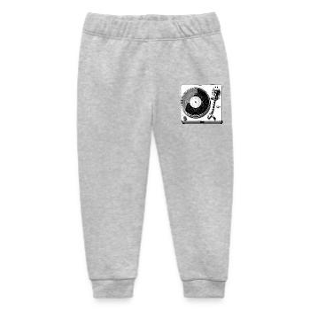 Retro Vinyl Turntable Black White - Baby Organic Sweatpants by Stanley/Stella - heather grey - Front