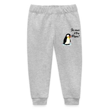 Announce Baby Daddy Penguin - Baby Organic Sweatpants by Stanley/Stella - heather grey - Front