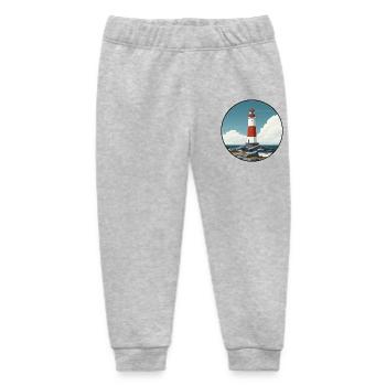 Breton lighthouse on the rocky coast - Baby Organic Sweatpants by Stanley/Stella - heather grey - Front