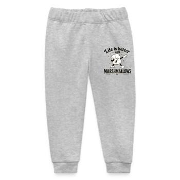 Das Leben ist besser mit Marshmallows - Baby Organic Jogginghose Baby Tumbler von Stanley/Stella - Grau meliert - Vorne