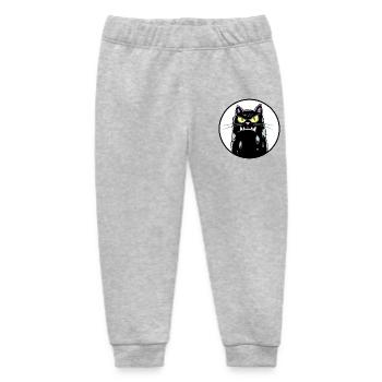 Grim cat with white background - Baby Organic Sweatpants by Stanley/Stella - heather grey - Front