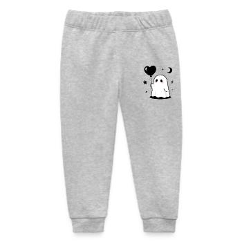 Cute Horror Ghost Dark Kawaii Heart - Baby Organic Sweatpants by Stanley/Stella - heather grey - Front