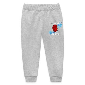 Fish Make Life Beta with Red Betta fish - Baby Organic Sweatpants by Stanley/Stella - heather grey - Front