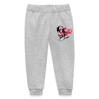 Headphones and flames - Baby Organic Sweatpants by Stanley/Stella - heather grey - Front