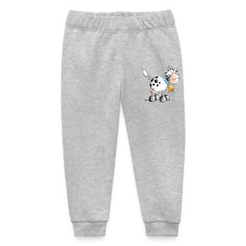 "Erna" - Cow - Cows - Cartoon - Baby Organic Sweatpants by Stanley/Stella - heather grey - Front