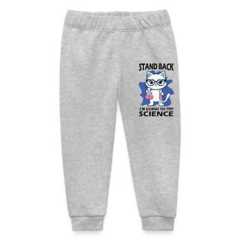Stand Back - I'm Going to Try Science - Baby Organic Sweatpants by Stanley/Stella - heather grey - Front