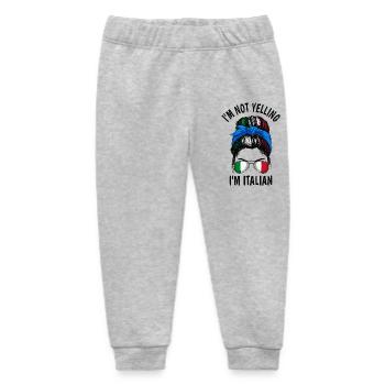 I'm Not Yelling I'm Italian - Baby Organic Sweatpants by Stanley/Stella - heather grey - Front