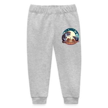 Nocturnal chess duel between cat and mouse - Baby Organic Sweatpants by Stanley/Stella - heather grey - Front