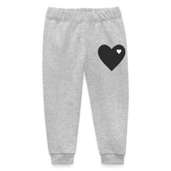 Minimalist heart with accent - Baby Organic Sweatpants by Stanley/Stella - heather grey - Front