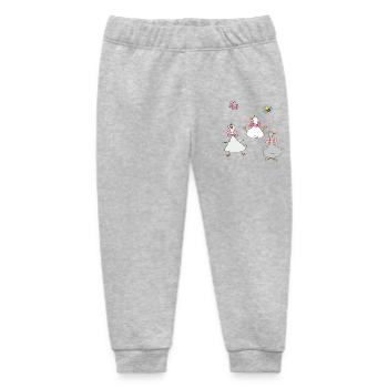 lustige Gänse mit Schmetterling und Biene  - Baby Organic Jogginghose Baby Tumbler von Stanley/Stella - Grau meliert - Vorne