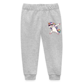 Dabbing Unicorn - Baby Organic Sweatpants by Stanley/Stella - heather grey - Front