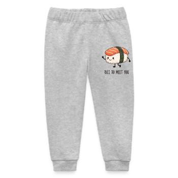 Rice To Meet You - Baby Organic Sweatpants by Stanley/Stella - heather grey - Front