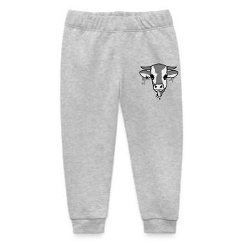 The head of a cow - Baby Organic Sweatpants by Stanley/Stella - heather grey - Front