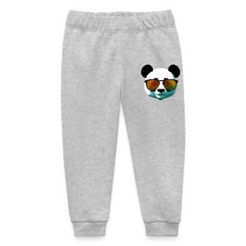 Panda with Sunglasses Gradient - Baby Organic Sweatpants by Stanley/Stella - heather grey - Front