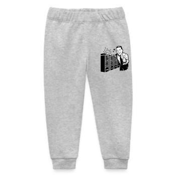 Retro IT Admin Smiling – Vintage Tech Support - Baby Organic Sweatpants by Stanley/Stella - heather grey - Front