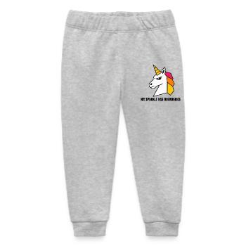 Geometric Rainbow Unicorn - Baby Organic Sweatpants by Stanley/Stella - heather grey - Front