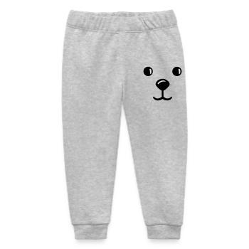 teddy face gesich smile teddybär - Baby Organic Sweatpants by Stanley/Stella - heather grey - Front