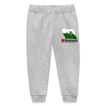 Styria Flag with Heart - Baby Organic Sweatpants by Stanley/Stella - heather grey - Front