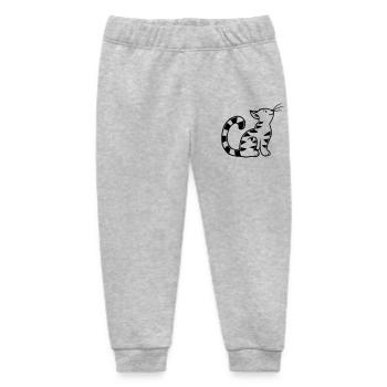 Cartoon Kitten - Baby Organic Sweatpants by Stanley/Stella - heather grey - Front