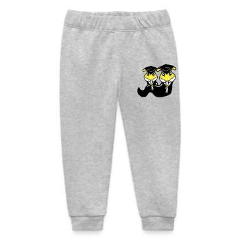 2 caterpillars school leaving certificate high school diploma passed college - Baby Organic Sweatpants by Stanley/Stella - heather grey - Front