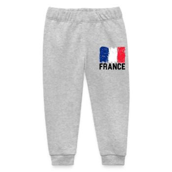 Brushstroke French Flag - Baby Organic Sweatpants by Stanley/Stella - heather grey - Front