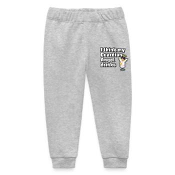 I think my guardian angel drinks - Baby Organic Sweatpants by Stanley/Stella - heather grey - Front