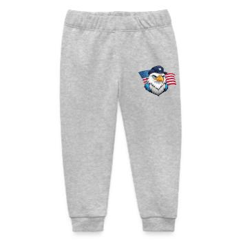 USA Adler mit Fliegermütze - Baby Organic Jogginghose Baby Tumbler von Stanley/Stella - Grau meliert - Vorne