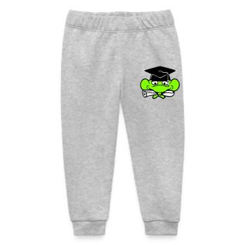 frog graduation high school diploma passed college cute - Baby Organic Sweatpants by Stanley/Stella - heather grey - Front