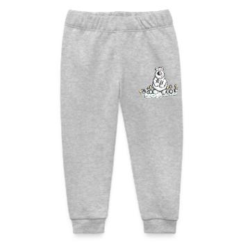Eisbär mit Pinguinen - Baby Organic Jogginghose Baby Tumbler von Stanley/Stella - Grau meliert - Vorne