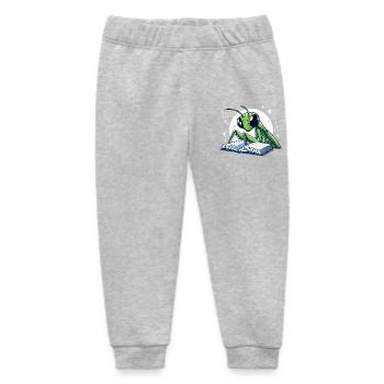 Reading grasshopper in the star book - Baby Organic Sweatpants by Stanley/Stella - heather grey - Front