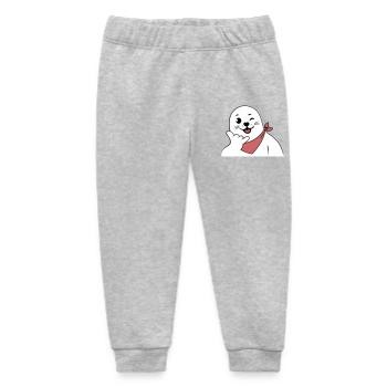 Zwinkerndes Robbenzeichen mit einem Bandana und werfendem Shaka-Zeichen - Baby Organic Jogginghose Baby Tumbler von Stanley/Stella - Grau meliert - Vorne