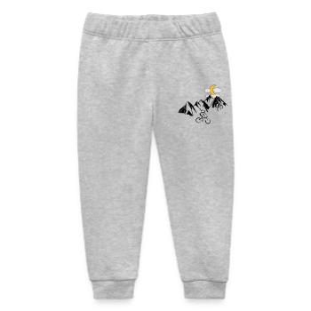 Mountain bikers with mountains - Baby Organic Sweatpants by Stanley/Stella - heather grey - Front