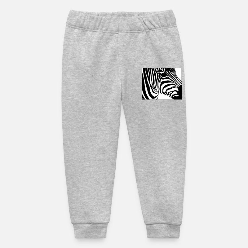 Imprimé zèbre : Rayures contrastées - Pantalon de jogging bébé bio Stanley/Stella - gris chiné