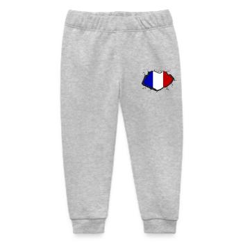 France flag - Baby Organic Sweatpants by Stanley/Stella - heather grey - Front