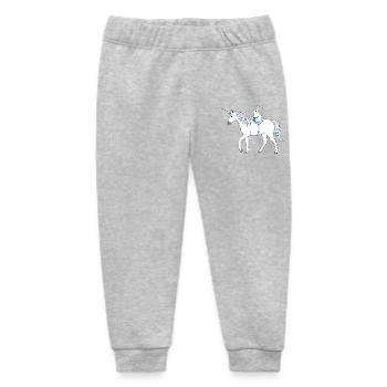Pastell Einhorn mit Häschen - Baby Organic Jogginghose Baby Tumbler von Stanley/Stella - Grau meliert - Vorne