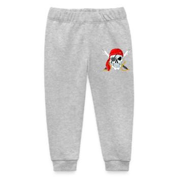 Piratenschädel mit Schwertern Jolly Roger Design - Baby Organic Jogginghose Baby Tumbler von Stanley/Stella - Grau meliert - Vorne