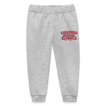 Red Flags Bull I Don't Care - Baby Organic Sweatpants by Stanley/Stella - heather grey - Front