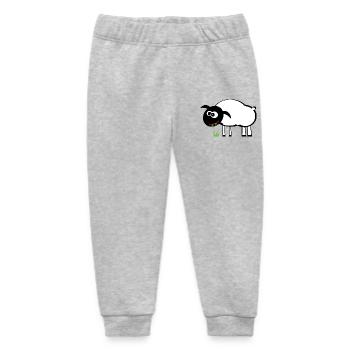 Cartoon Sheep with Grass Eater - Baby Organic Sweatpants by Stanley/Stella - heather grey - Front