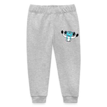 Caterpillar Bodybuilder Muscle Building Strong Fitness Gym - Baby Organic Sweatpants by Stanley/Stella - heather grey - Front