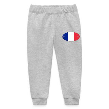 Oval flag France emblem.  France - Baby Organic Sweatpants by Stanley/Stella - heather grey - Front