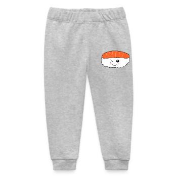 Kawaii Rice Nigiri Salmon Fish, Rice Rolls - Baby Organic Sweatpants by Stanley/Stella - heather grey - Front