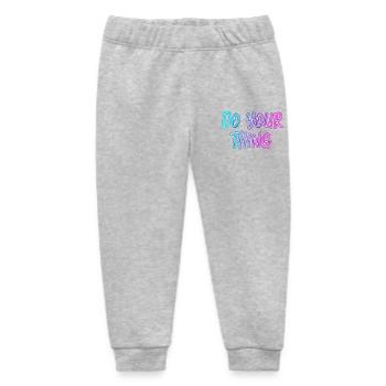 Motivational Neon Saying Do Your Thing - Baby Organic Sweatpants by Stanley/Stella - heather grey - Front