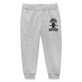 Unrecht erkennen – Widerstand zeigen - Baby Organic Jogginghose Baby Tumbler von Stanley/Stella - Grau meliert - Vorne