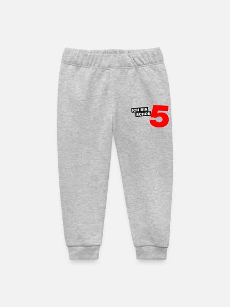 Ich bin schon 5 - Baby Organic Jogginghose Baby Tumbler von Stanley/Stella - Grau meliert